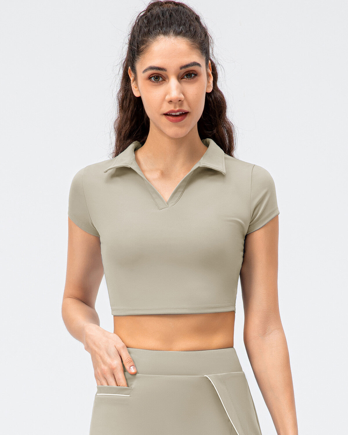 Zara Top Corto - Kaki