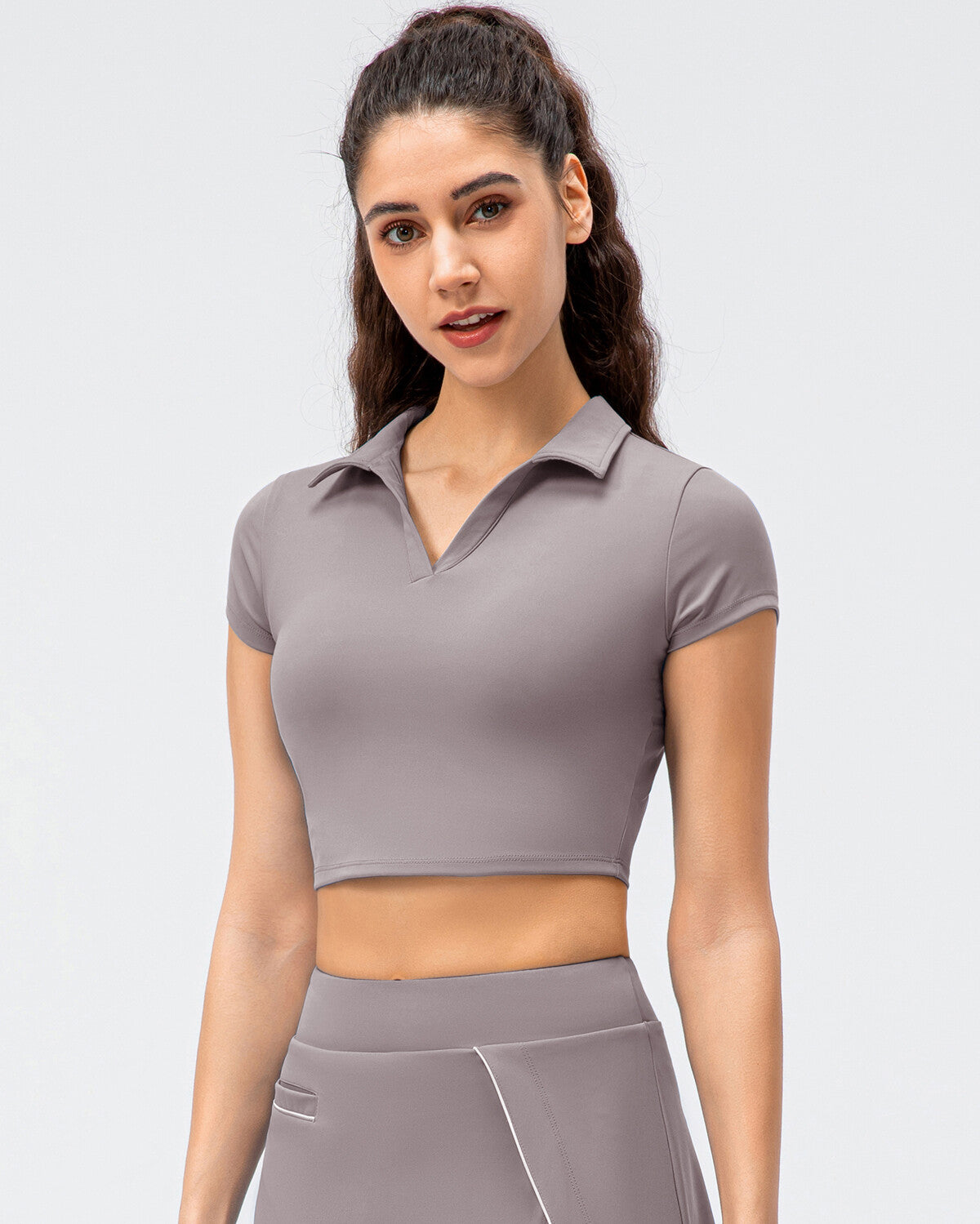 Zara Top Corto - Purple Grey