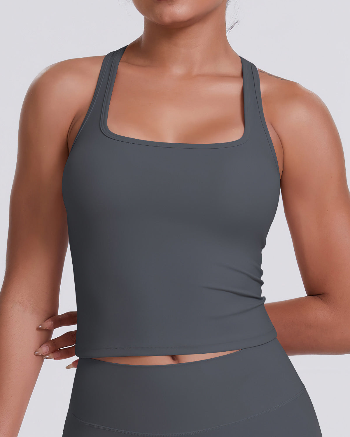 Delfina Top Corto - Dark Grey