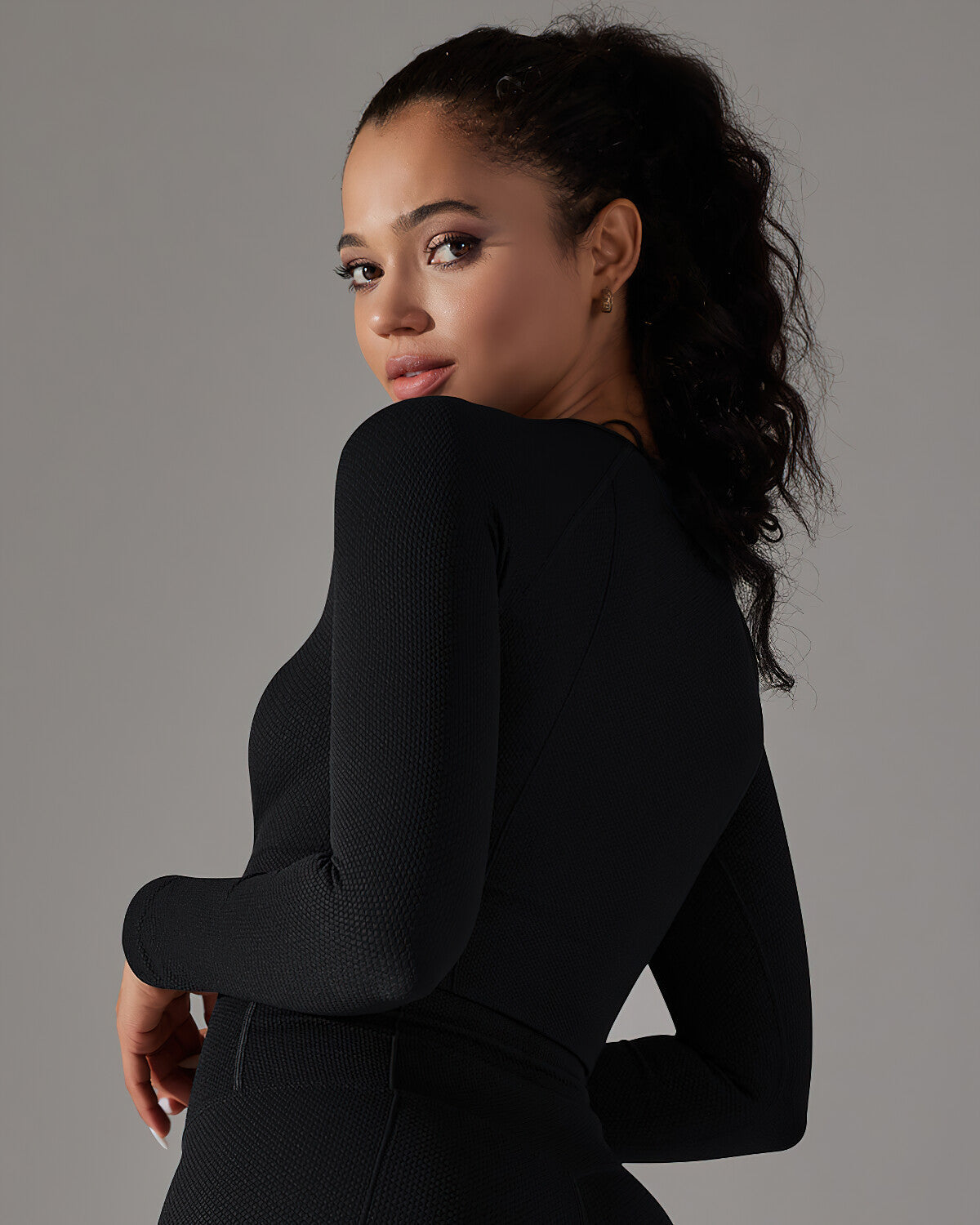Pamela Maglia Manica Lunga - Nero