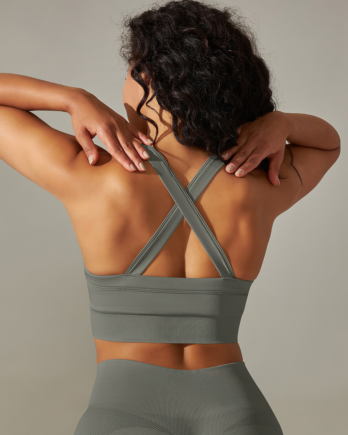 Rita Reggiseno Sportivo Incrociato - Grigio