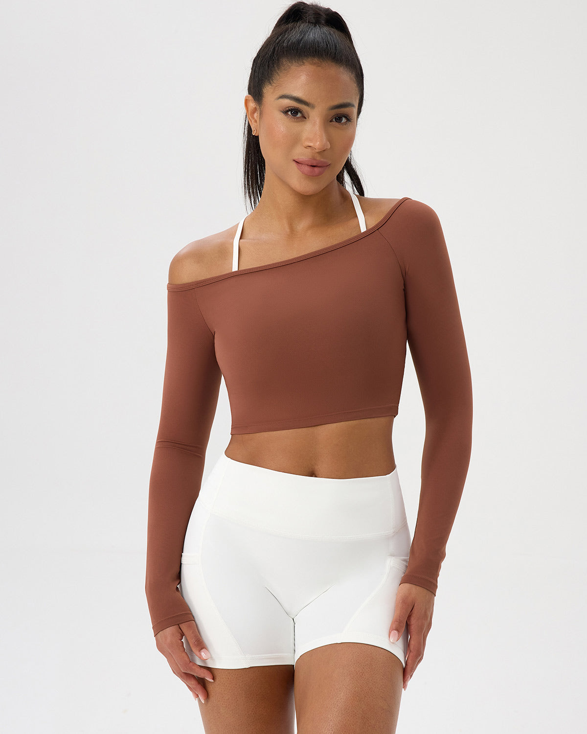 Elsa Maglia Manica Lunga - Marrone