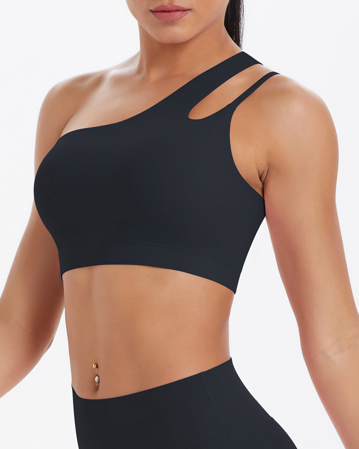 Clara - Shoulder Sports Bra - Black
