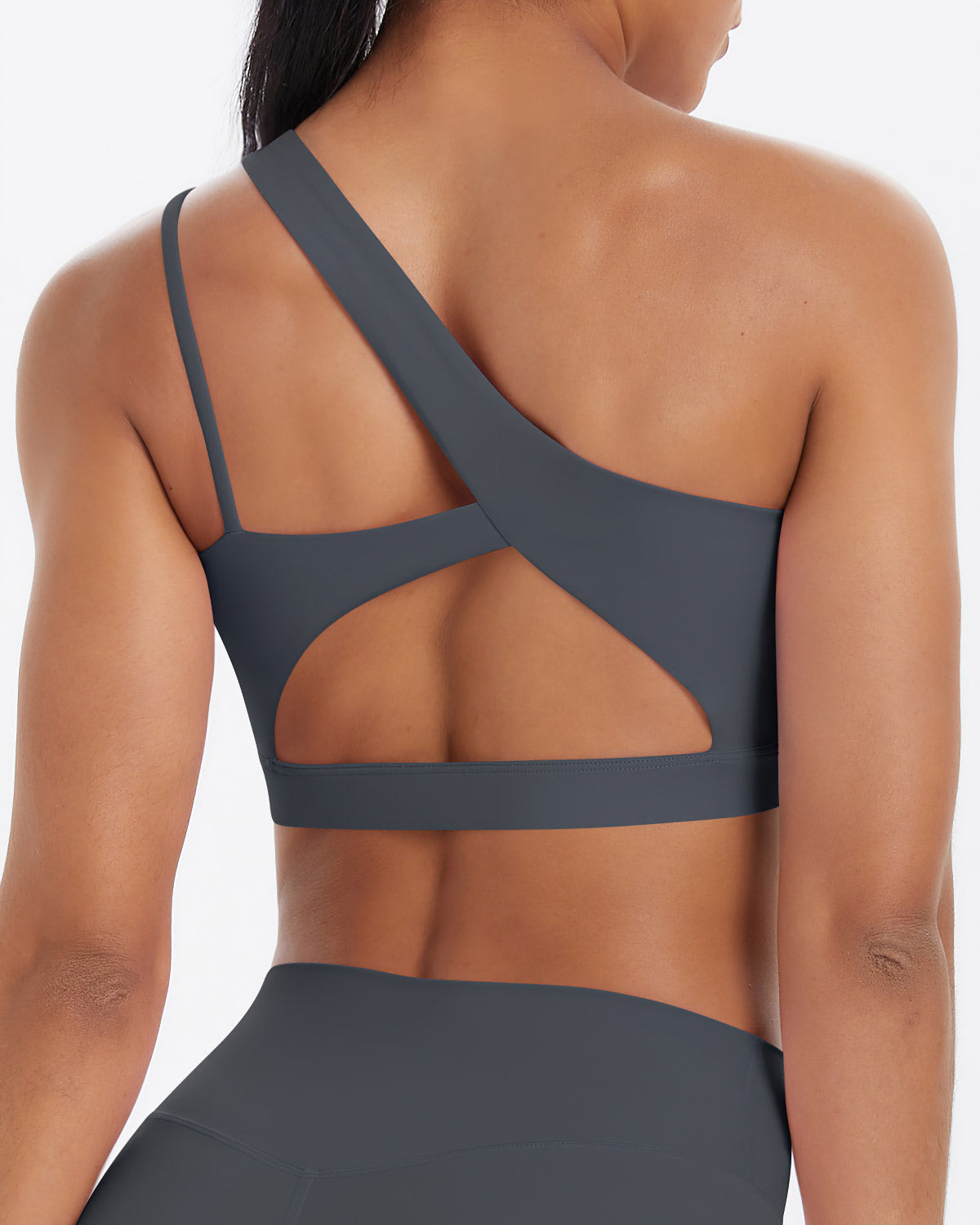 Clara - Shoulder Sports Bra - Dark Grey