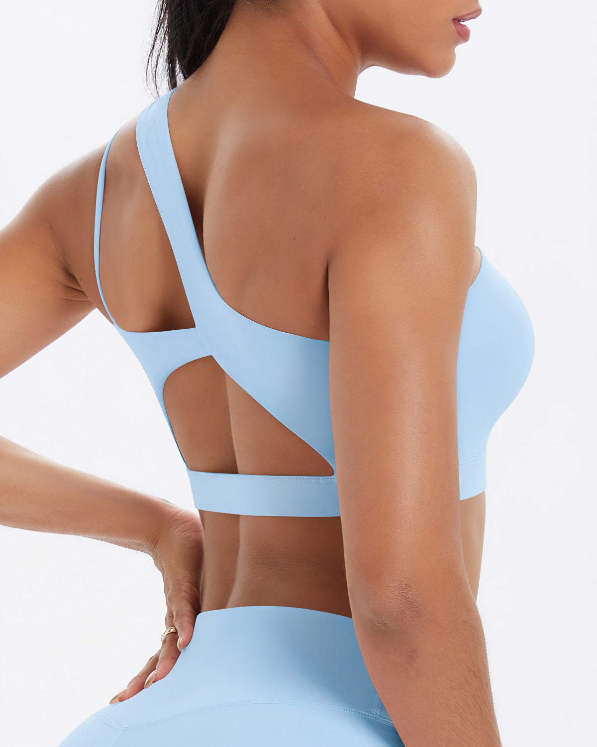 Clara - Shoulder Sports Bra - Sky Blue