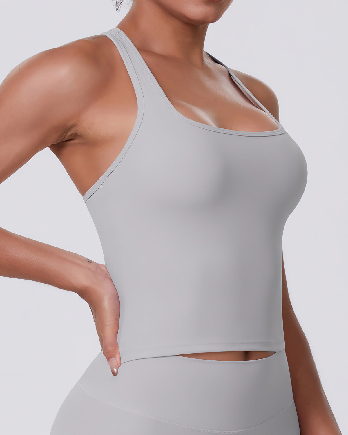 Bianca - Back Top - Light Grey