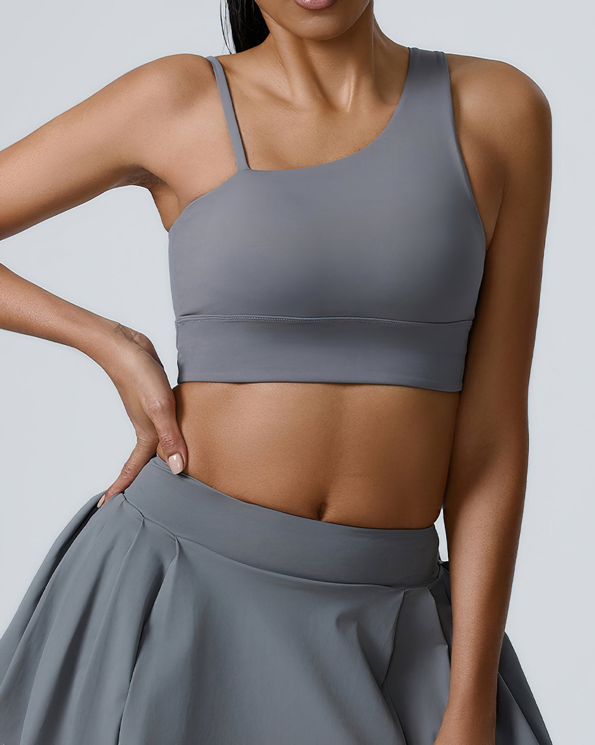 Teresa - Shoulder Sports Bra - Grey