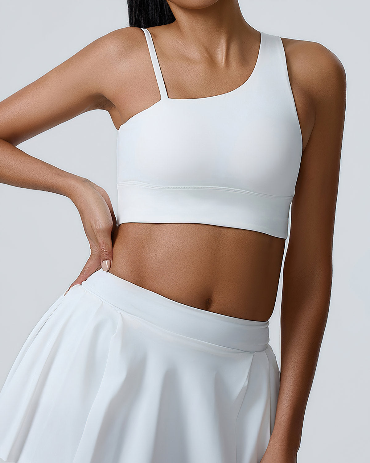 Teresa - Shoulder Sports Bra - White