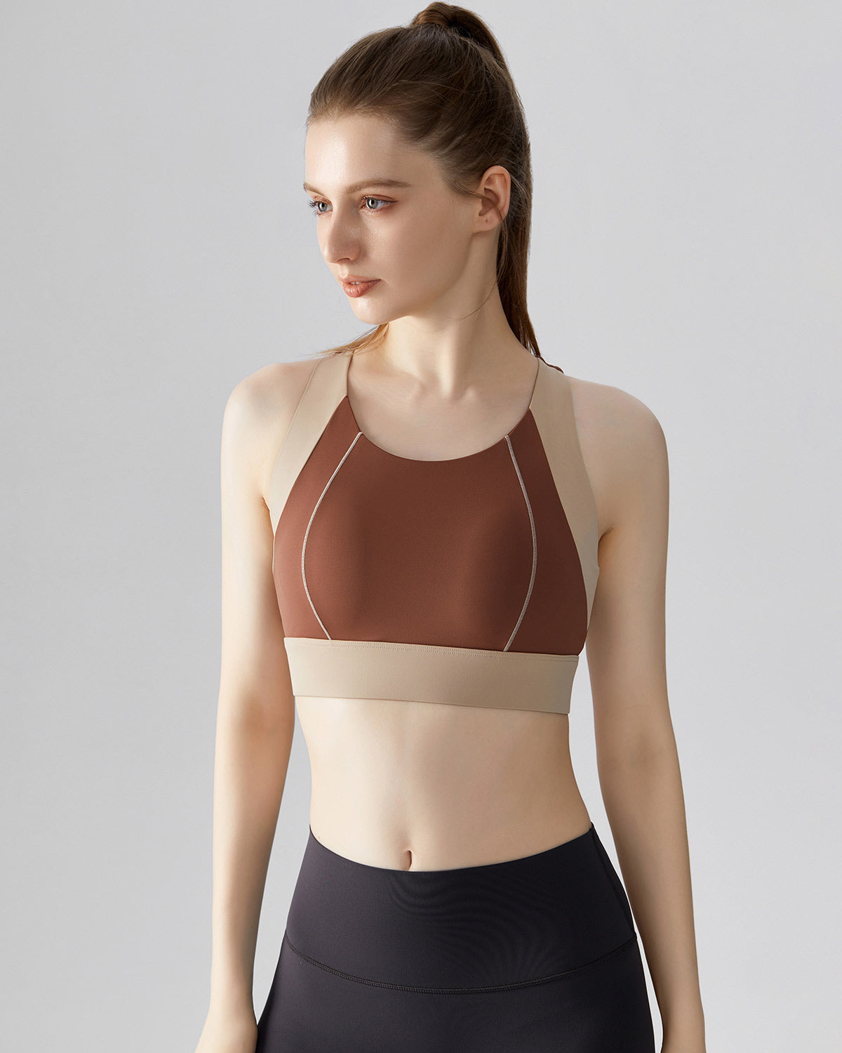 Nadia Reggiseno Sportivo - Marrone