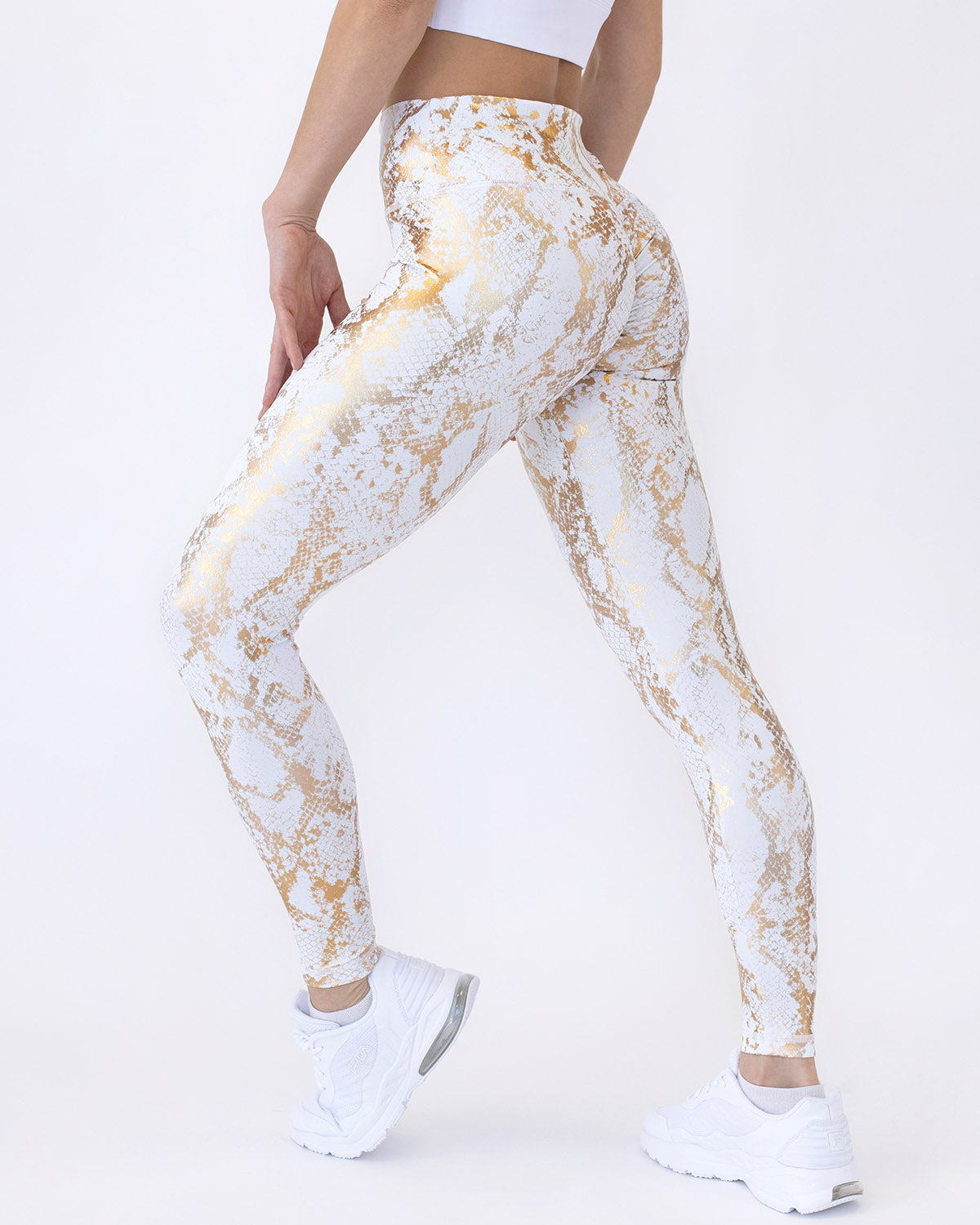 Gigliola Leggings Scrunch Metallici - Snow Gold