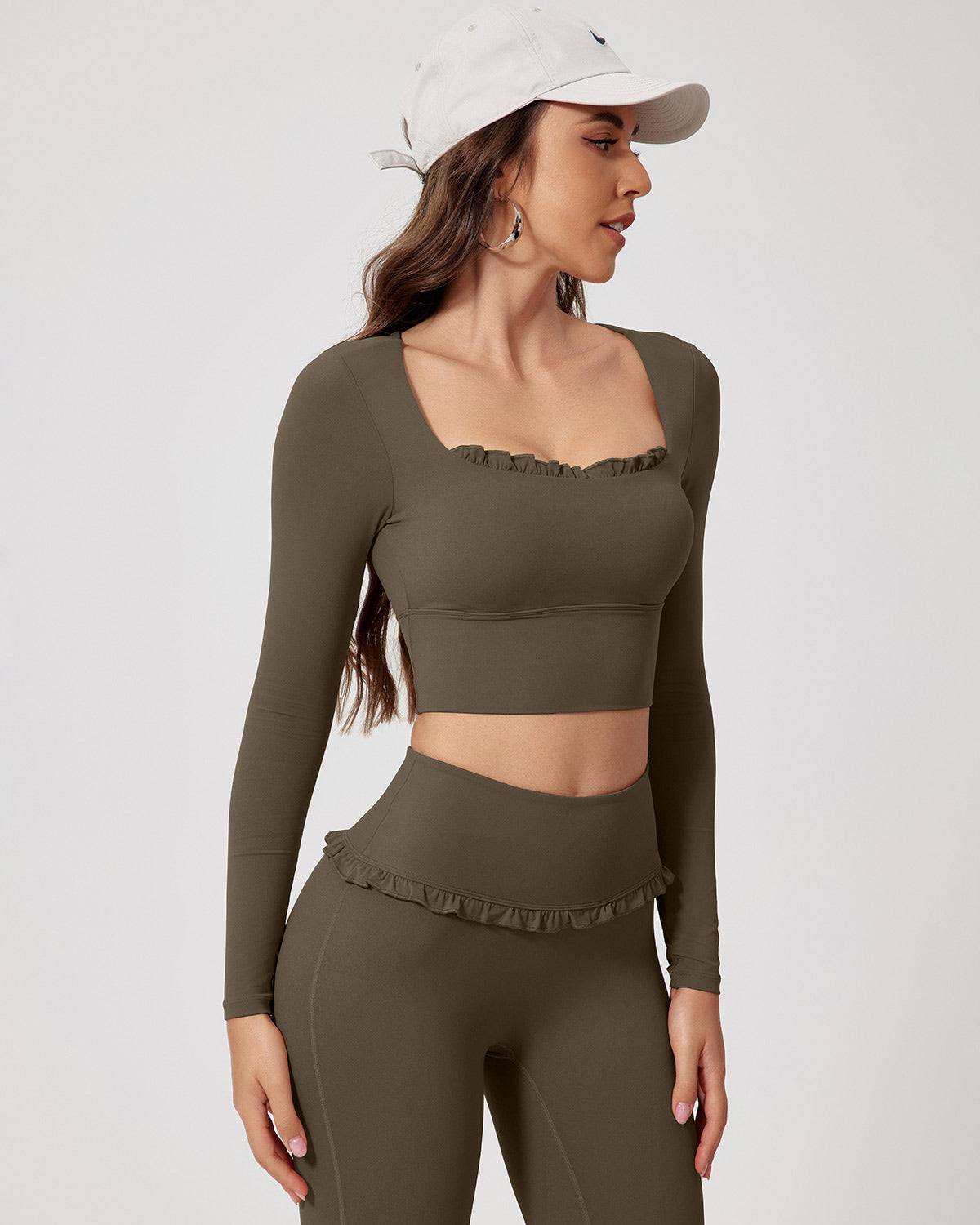 Viviana Maglia Manica Lunga - Olive Brown