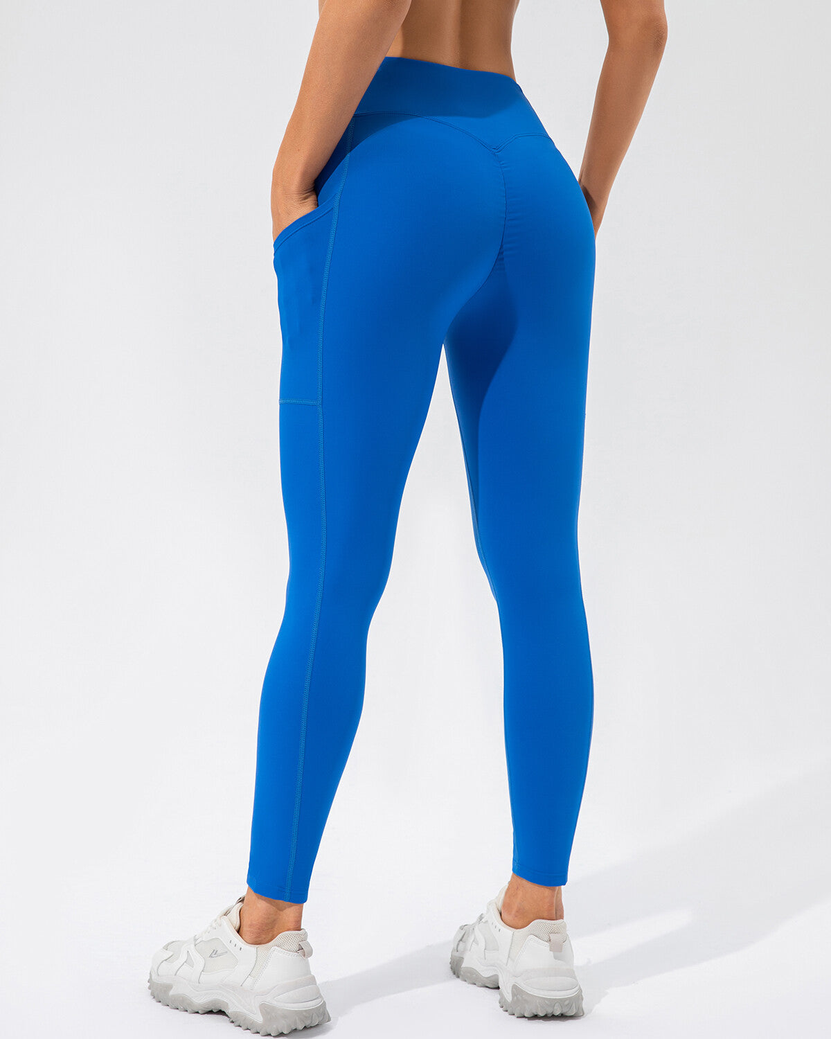 Estella Leggings Scrunch con Tasche - Blu