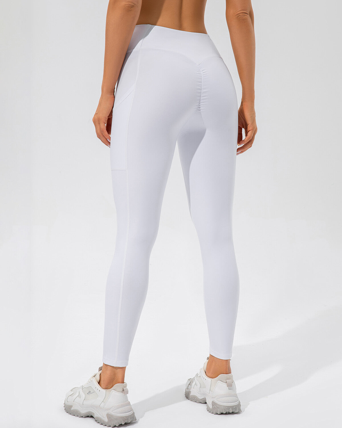 Estella Leggings Scrunch con Tasche - Bianco
