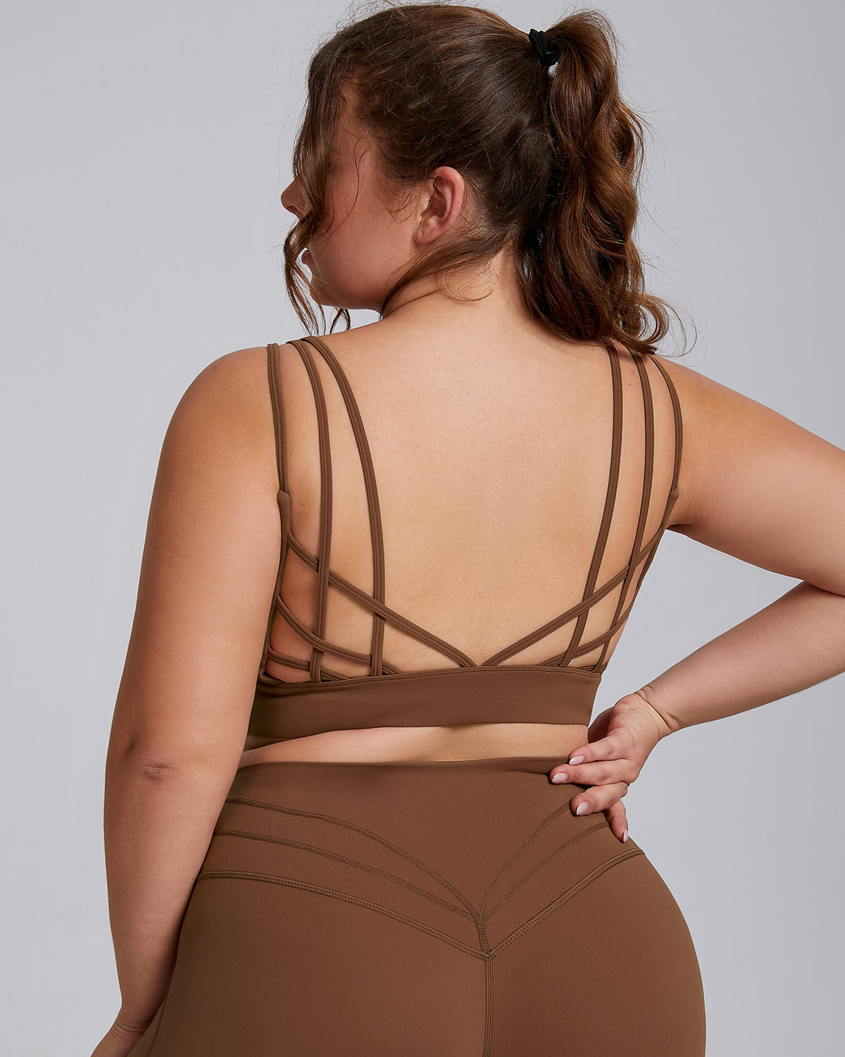 Mariana Reggiseno Sportivo Plus Size - Marrone