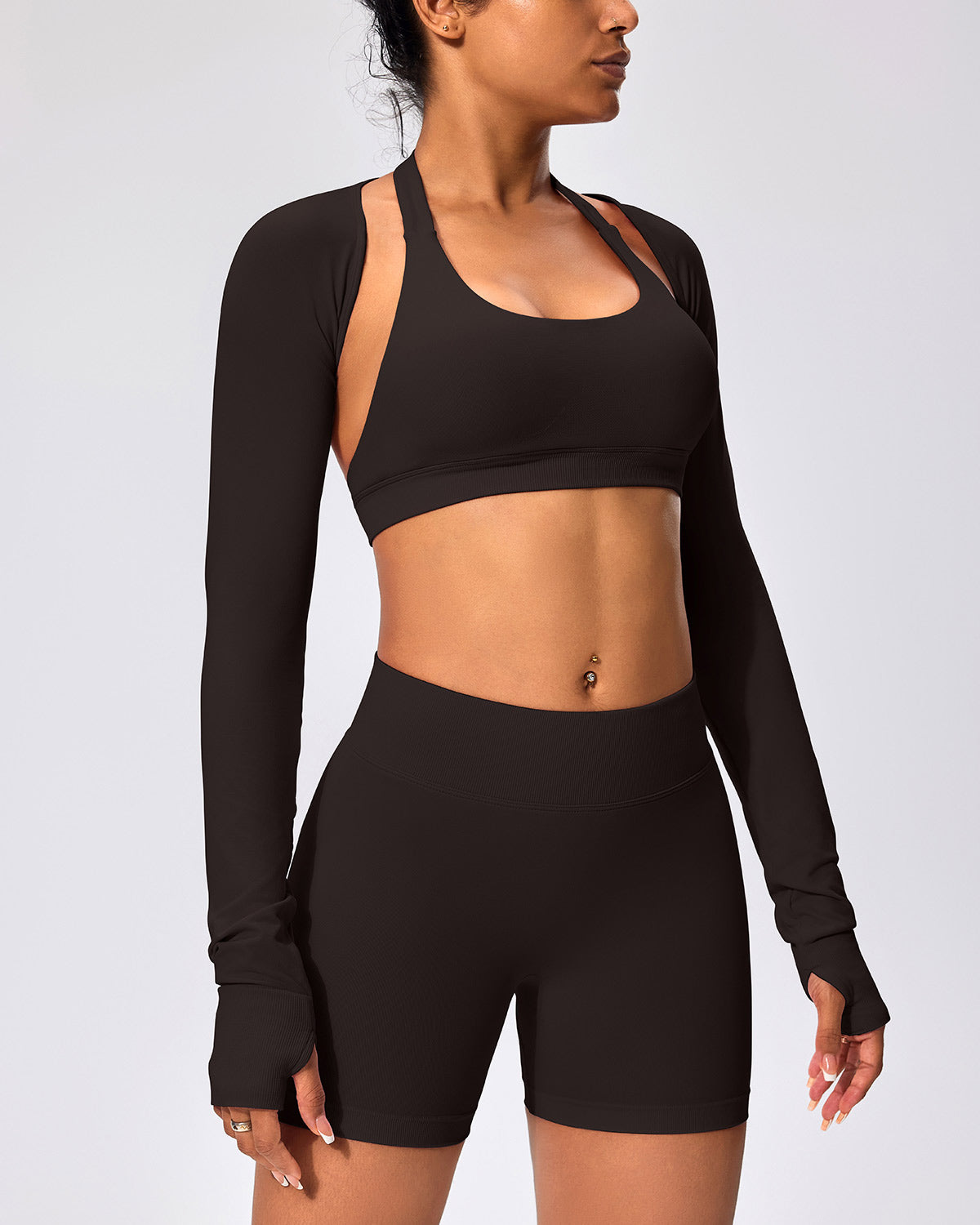 Silvia Maglia Manica Lunga - Marrone