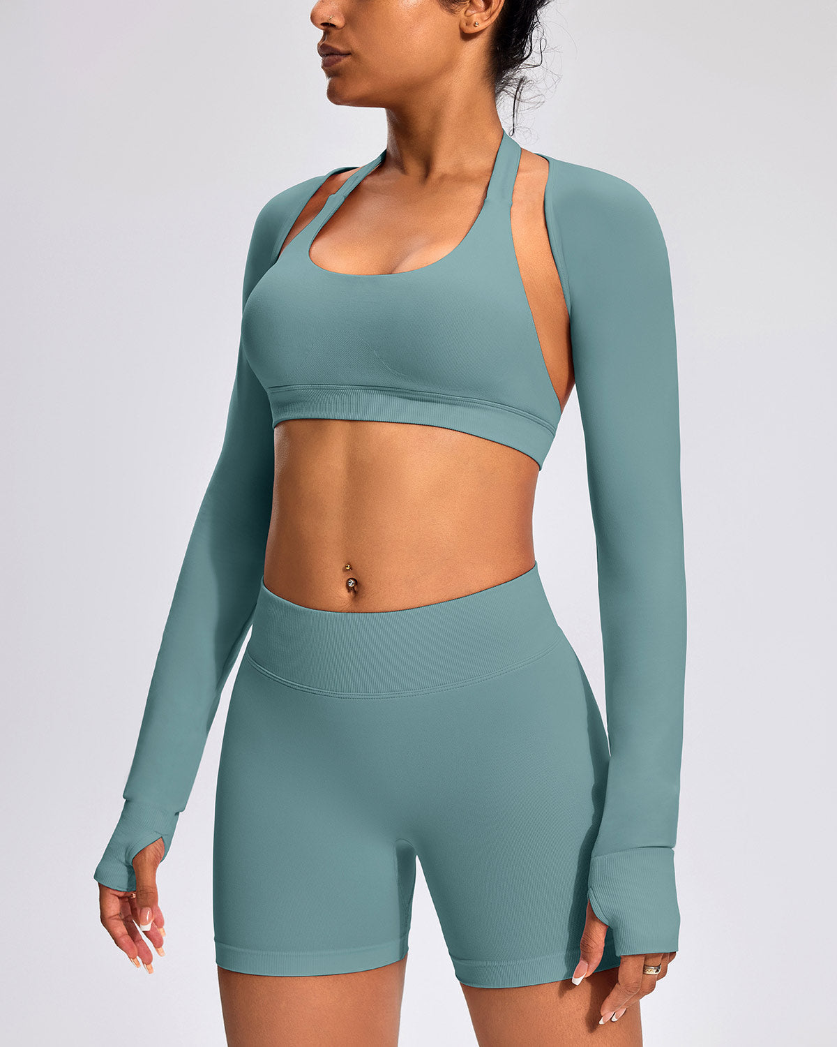 Silvia Maglia Manica Lunga - Verde Acqua