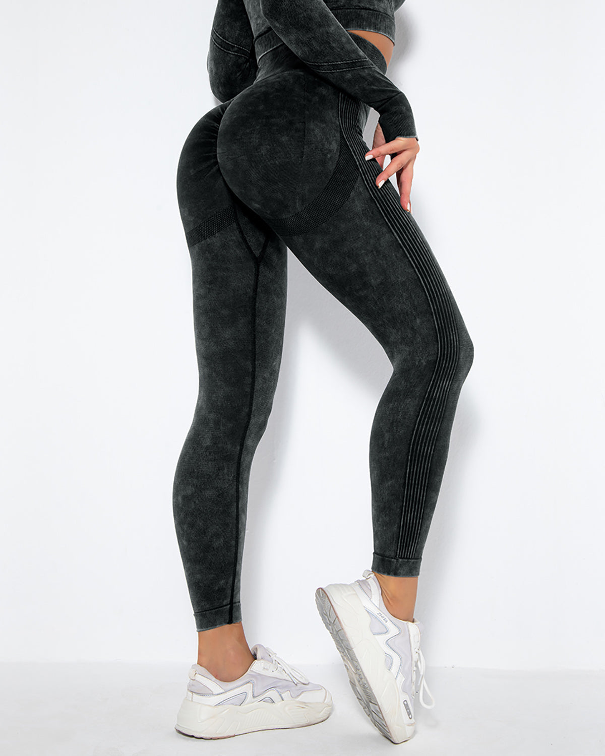 Reseda Leggings Seamless Scrunch - Nero